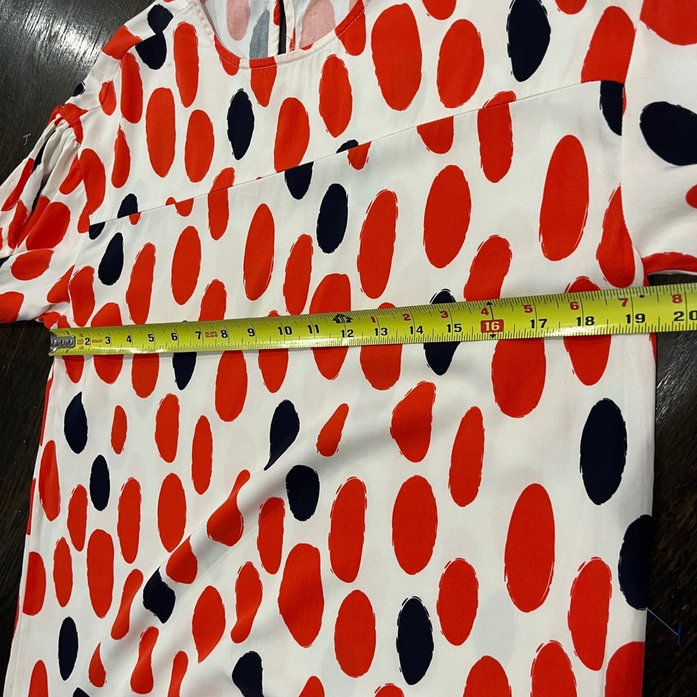 Compania Fantastica‎ Polka Dot Long Sleeve Shift Dress Orange Womens Medium - Picture 7 of 8
